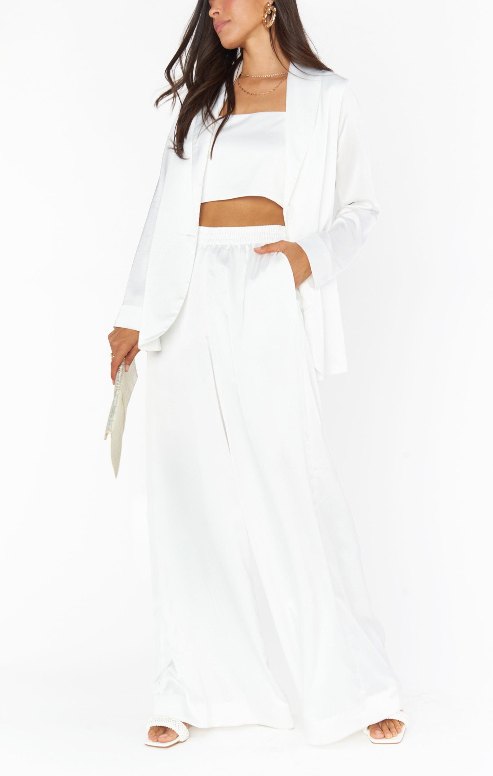 Irwin Pants ~ Ivory Luxe Satin Product Image