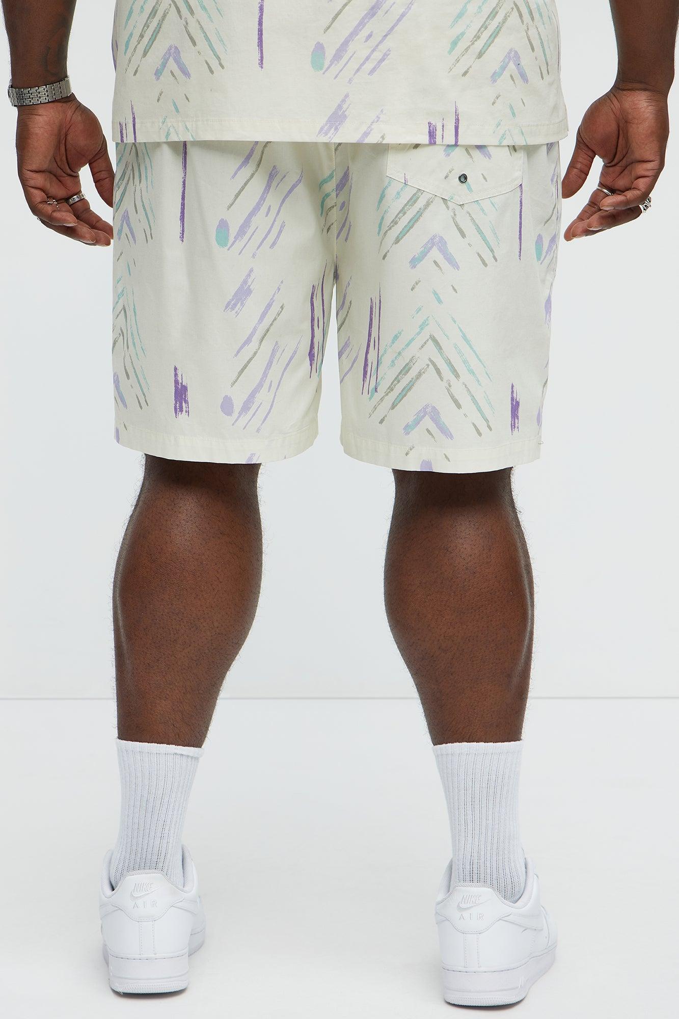 Strokes Poplin Relaxed Shorts - Cream Product Image