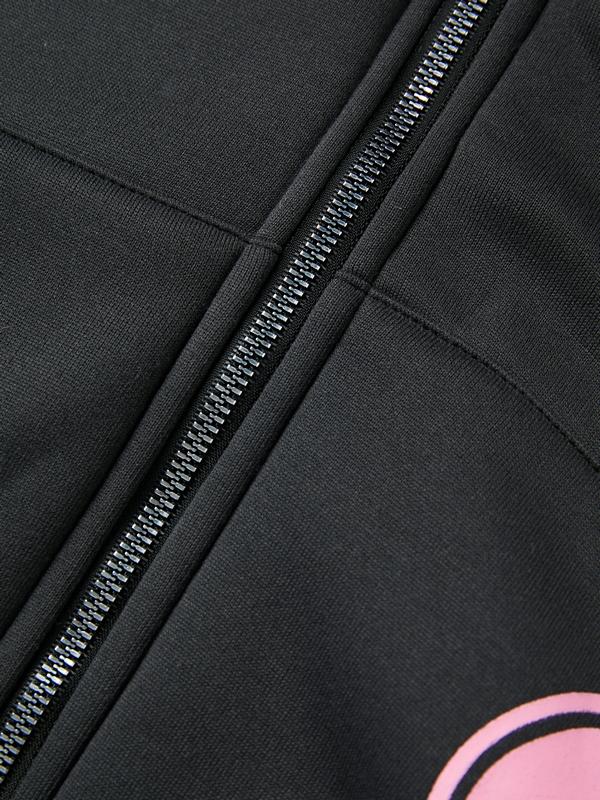 Men's Street Skull Star Heart Print Full Zip Oversized Hoodie Product Image