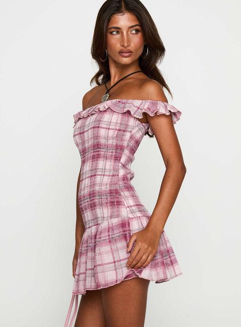 Ultralove Strapless Mini Dress Pink Multi Product Image