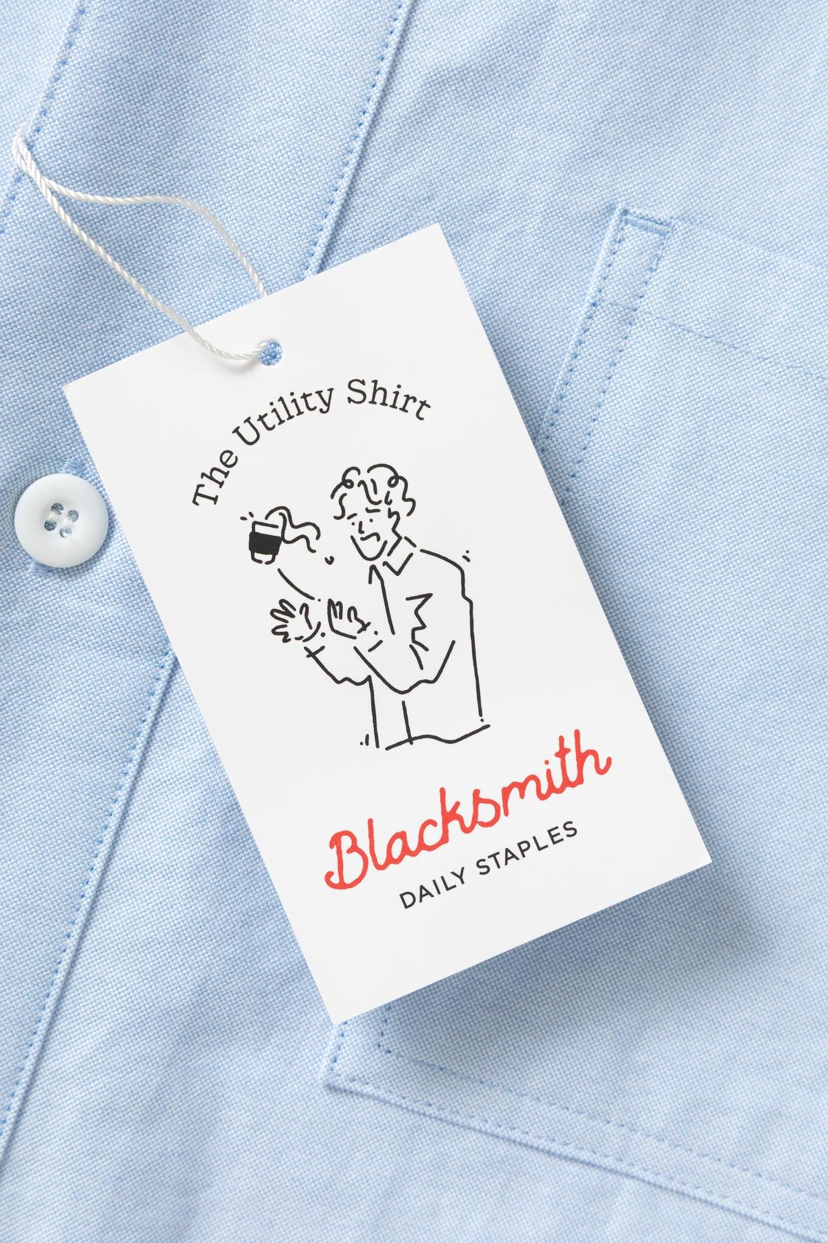 Blacksmith - 'Boxford' Short Sleeve Utility Shirt - Blue Product Image