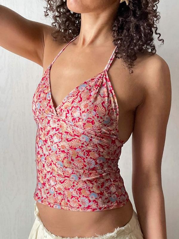 Fashionable Printed Halter Cami Top Product Image