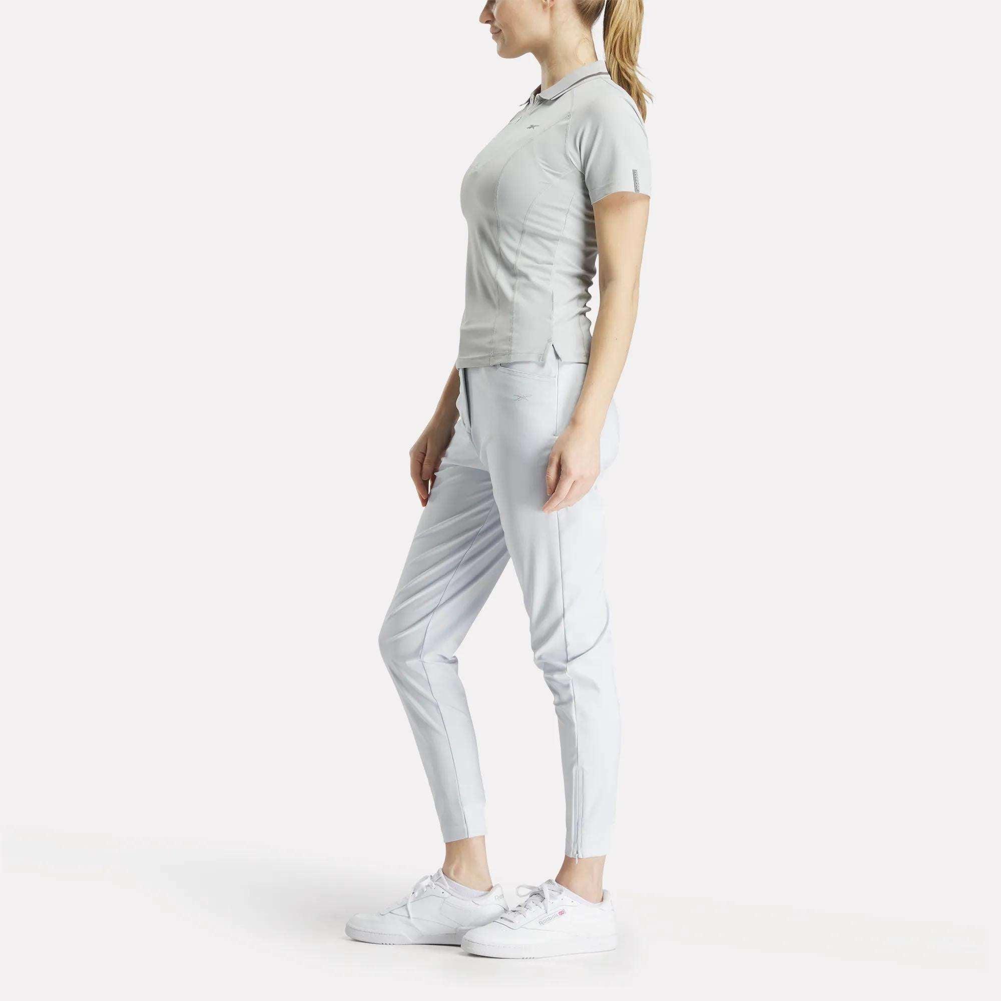 Women's Short Sleeve Zip Bodycon Golf Polo Shirt Female Product Image