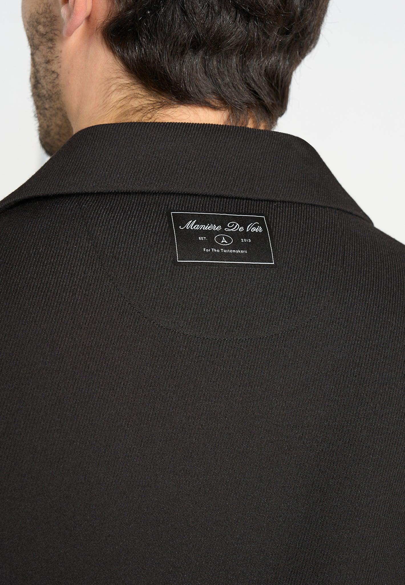 Abel - Boxy Twill Double Breasted Shirt - Black Male Product Image