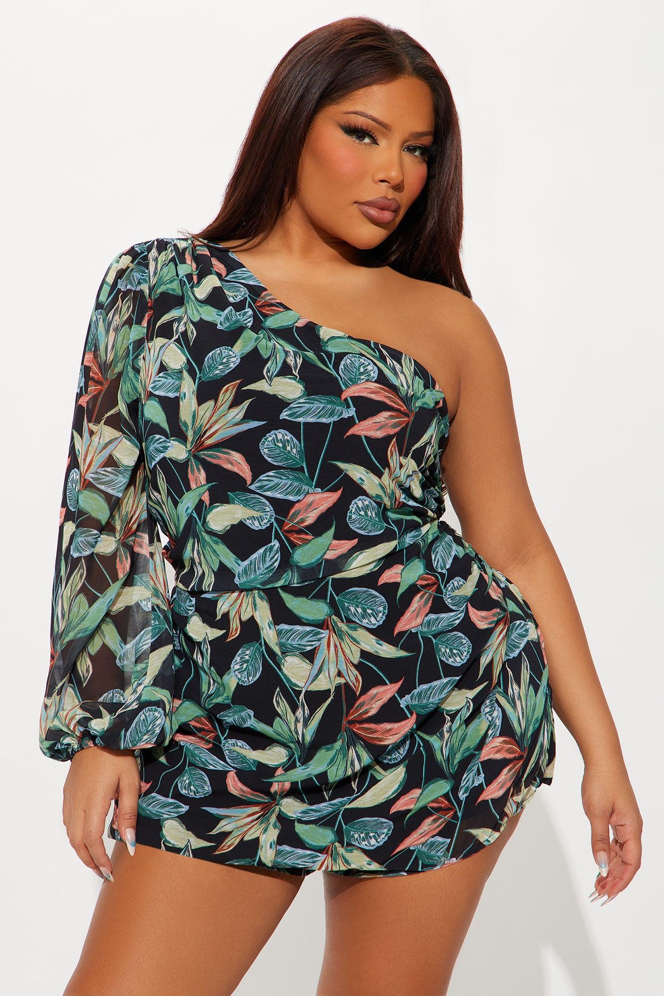 Sunny Day Chiffon Romper - Black/combo Female Product Image