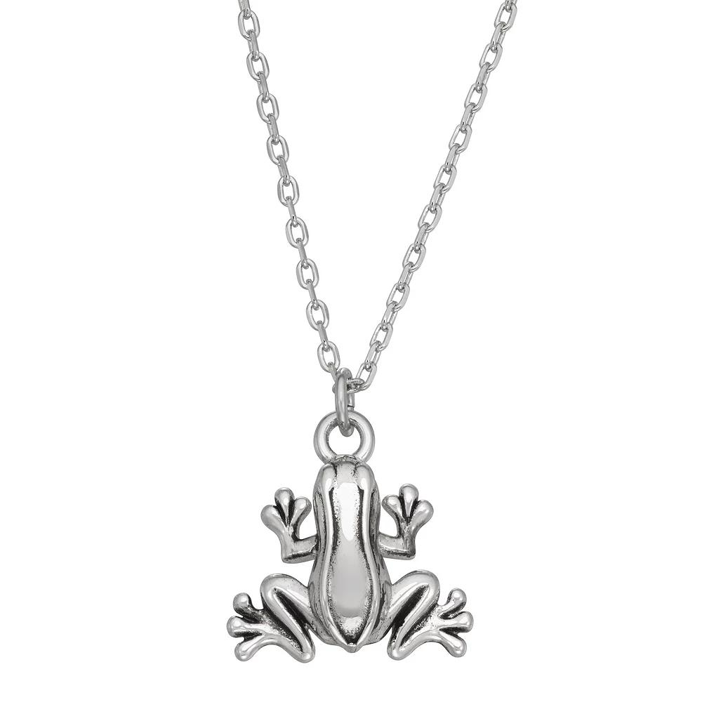 Sterling Silver Frog Necklace, Women's, Size: 16" Product Image