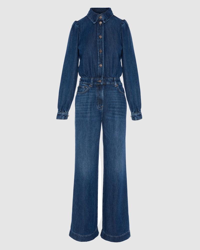 Denim Lustre Tailored Jumpsuit Product Image