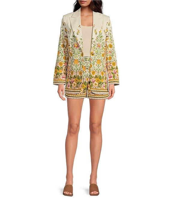 A Loves A Woven Floral High Rise Pleated Front Trouser Coordinating Shorts Product Image