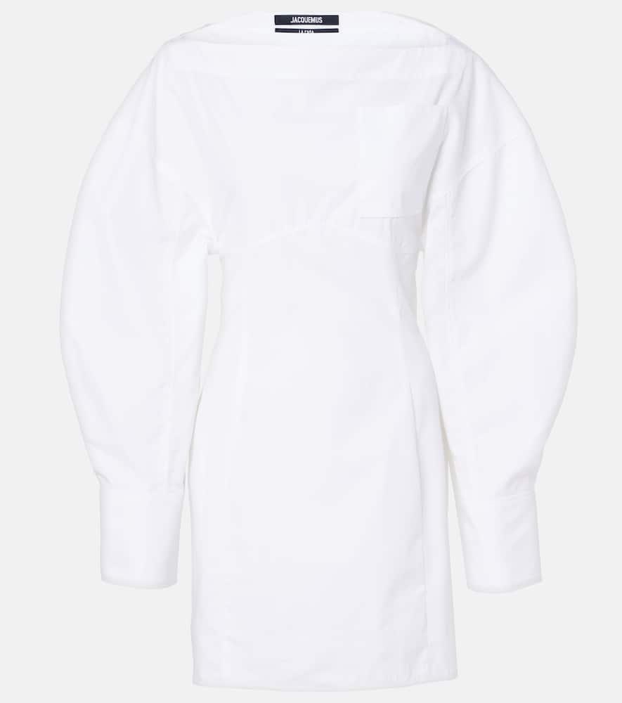 JACQUEMUS La Casaco Long Sleeve Cotton Shirtdress In White Product Image