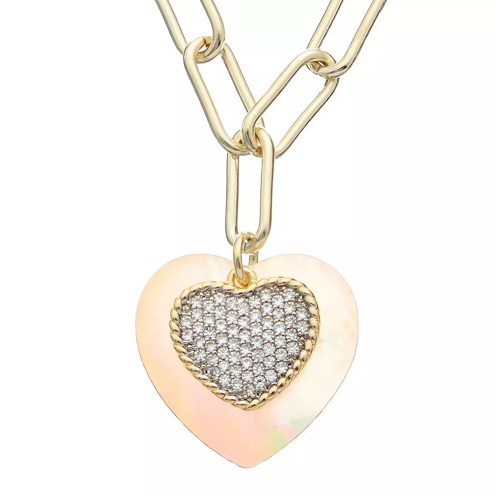 Juvell 18k Gold Plated Cubic Zirconia Necklace, Women's, Two Tone Product Image