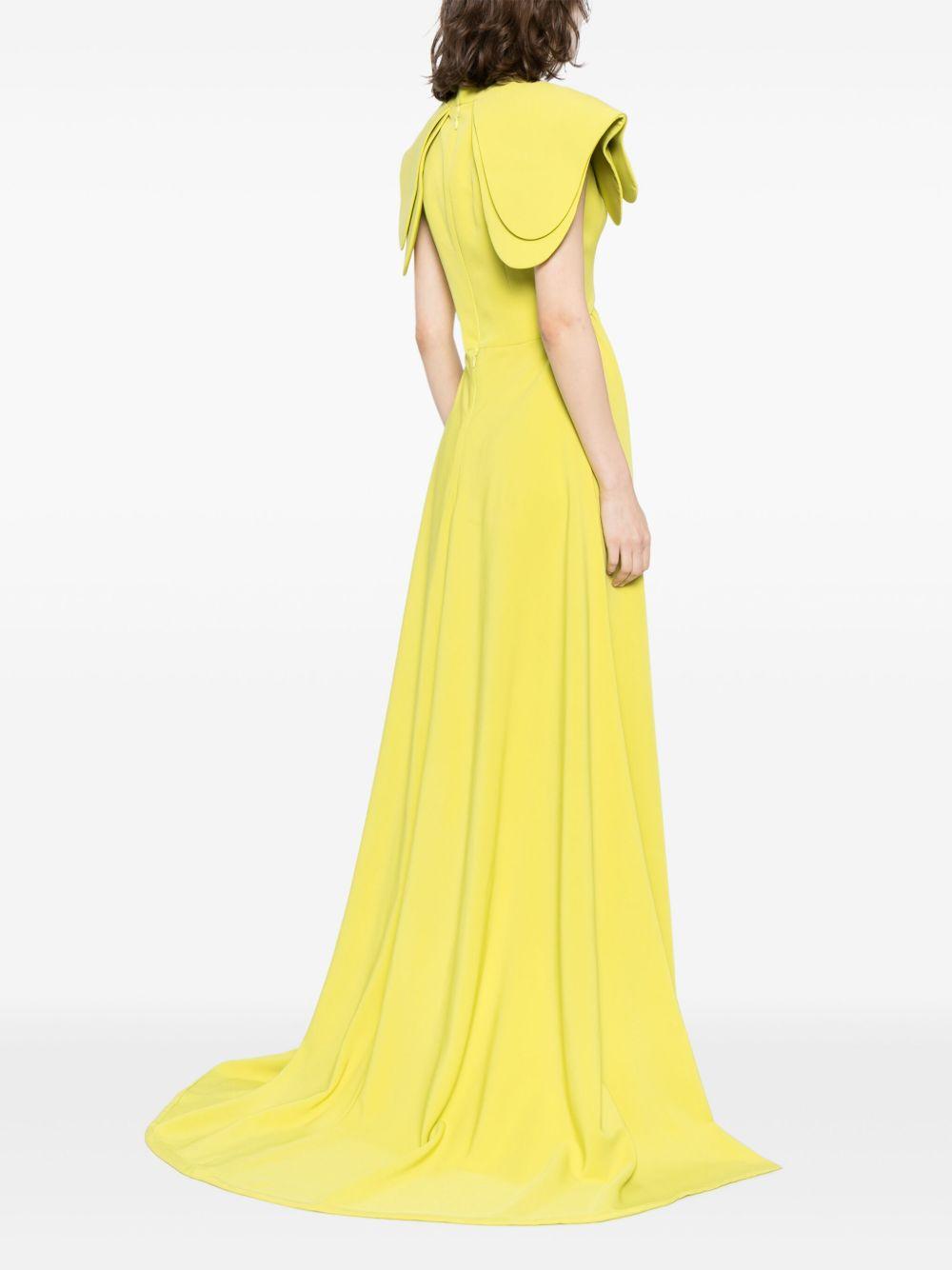 crepe jumpsuit with back overskirt Product Image