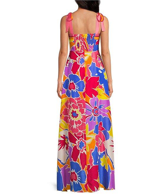 Trina Turk Cami Soie Paradise Floral Print Square Neck Sleeveless Maxi Dress Product Image