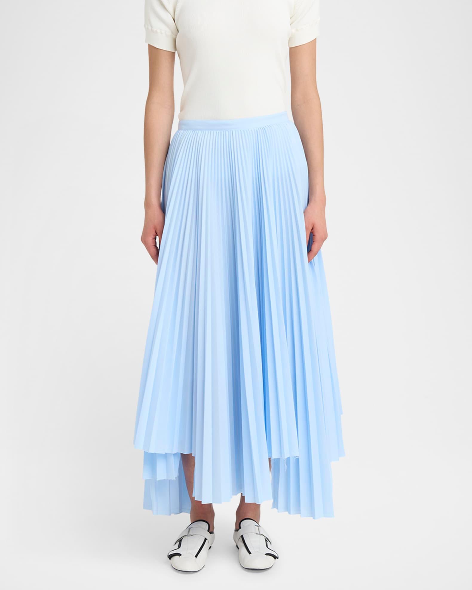 Long Asymmetric Pleated Skirt Product Image