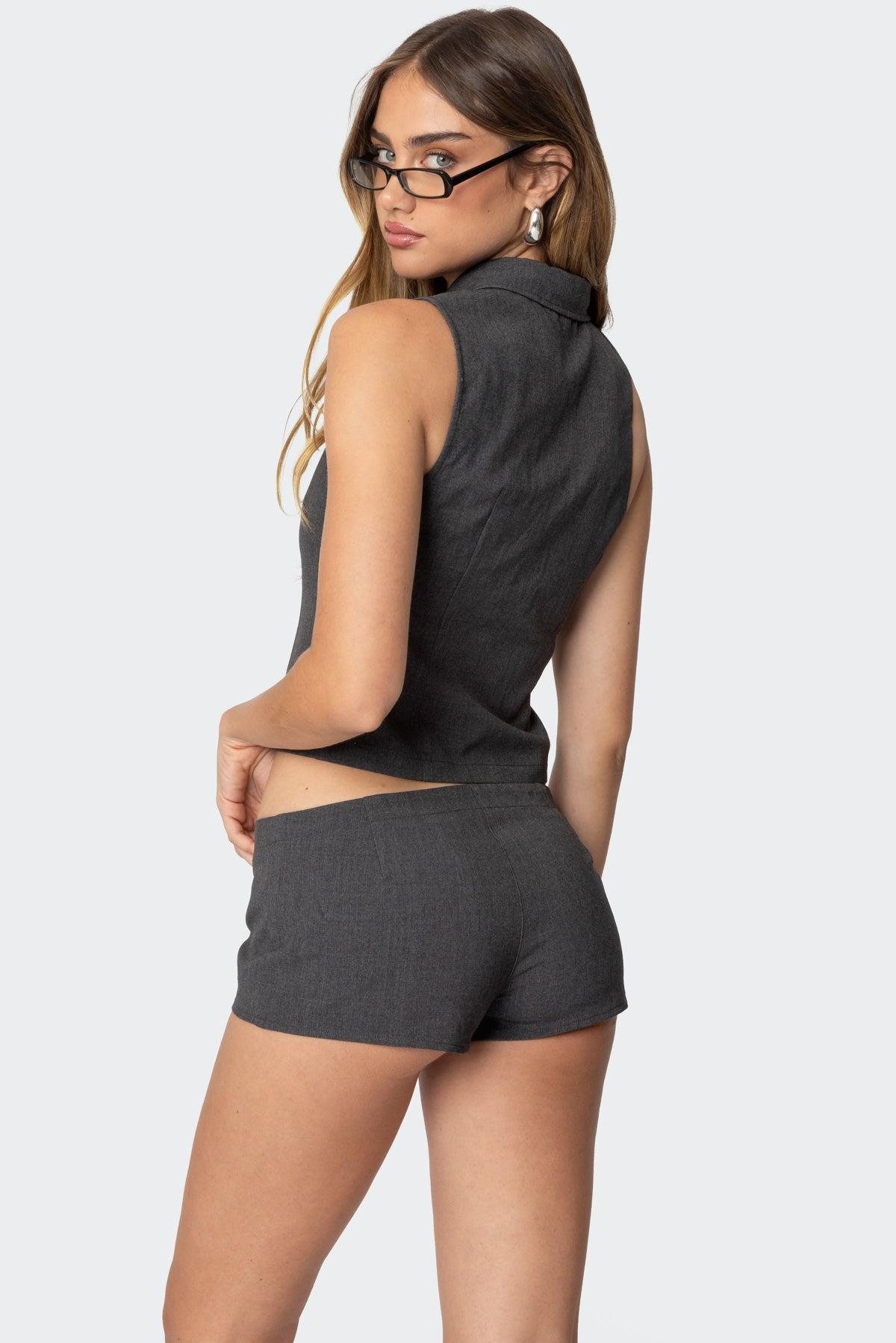 Allie Zip Up Micro Shorts Product Image