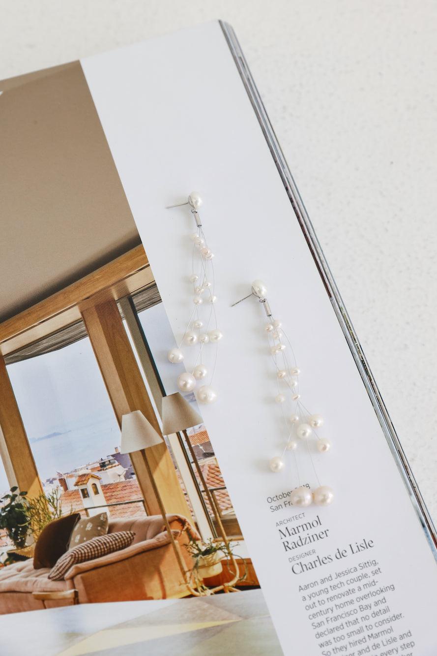 925 Silver Harlow Freshwater Pearl Earrings Silver Product Image