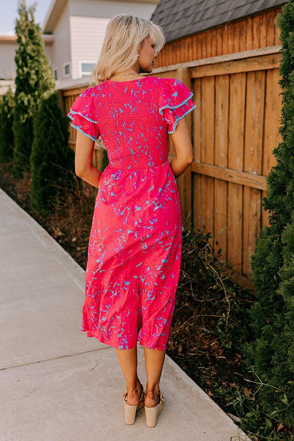 Talk Of The Town Smocked Midi Dress Product Image