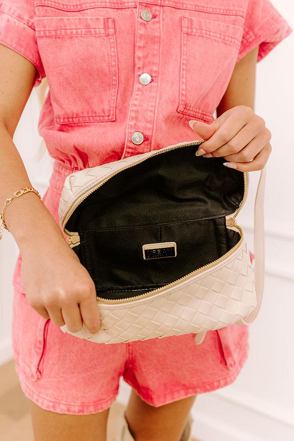 Richie Faux Leather Crossbody in Cream Product Image