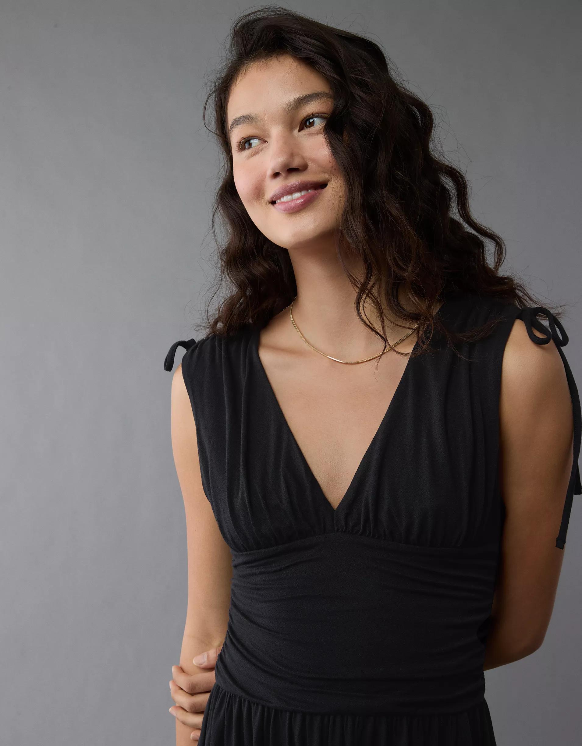 AE V-Neck Cinch Bodice Mini Dress Product Image