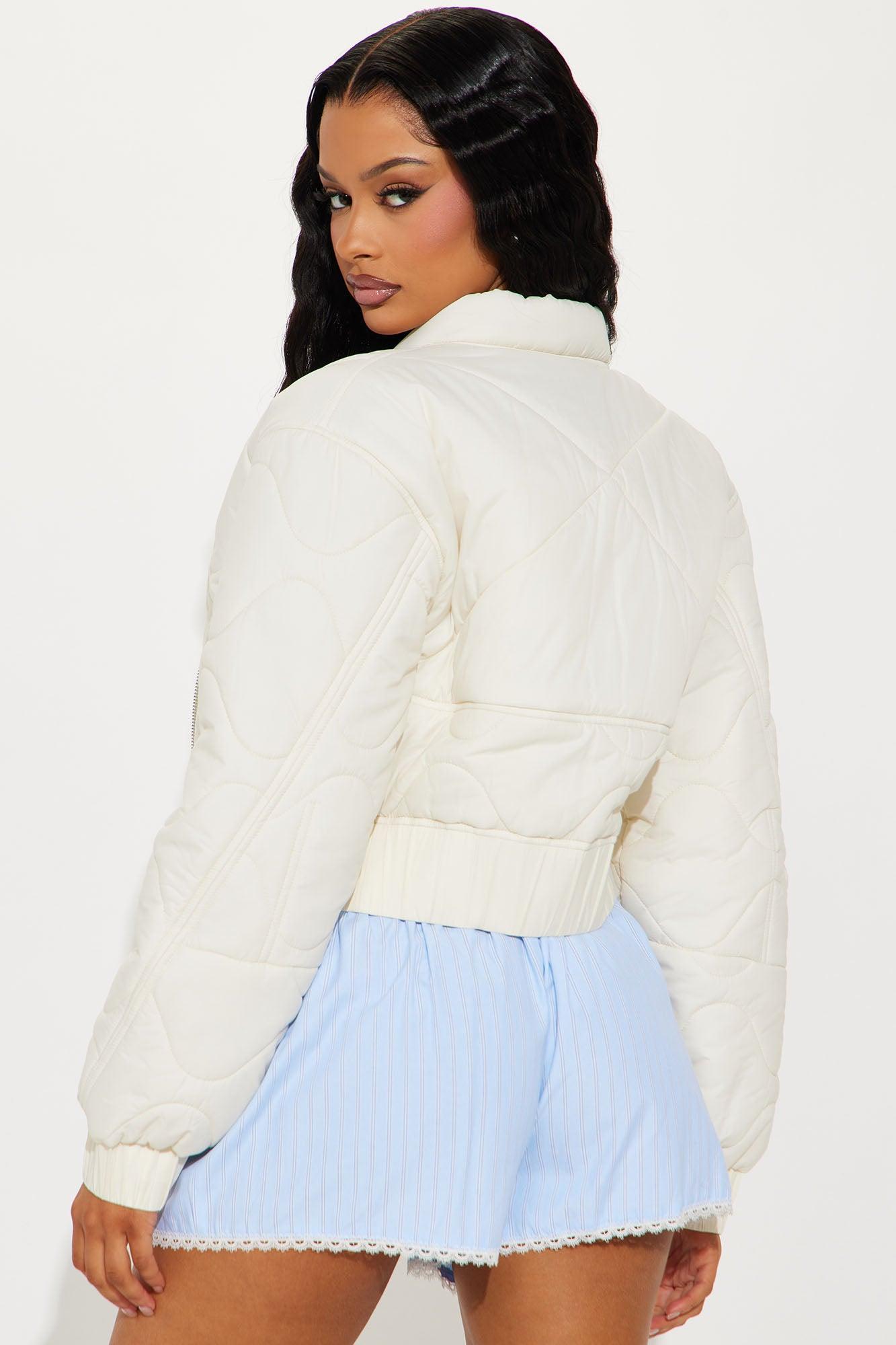 Up In The Lifts Lightweight Quilted Jacket - Cream Female Product Image