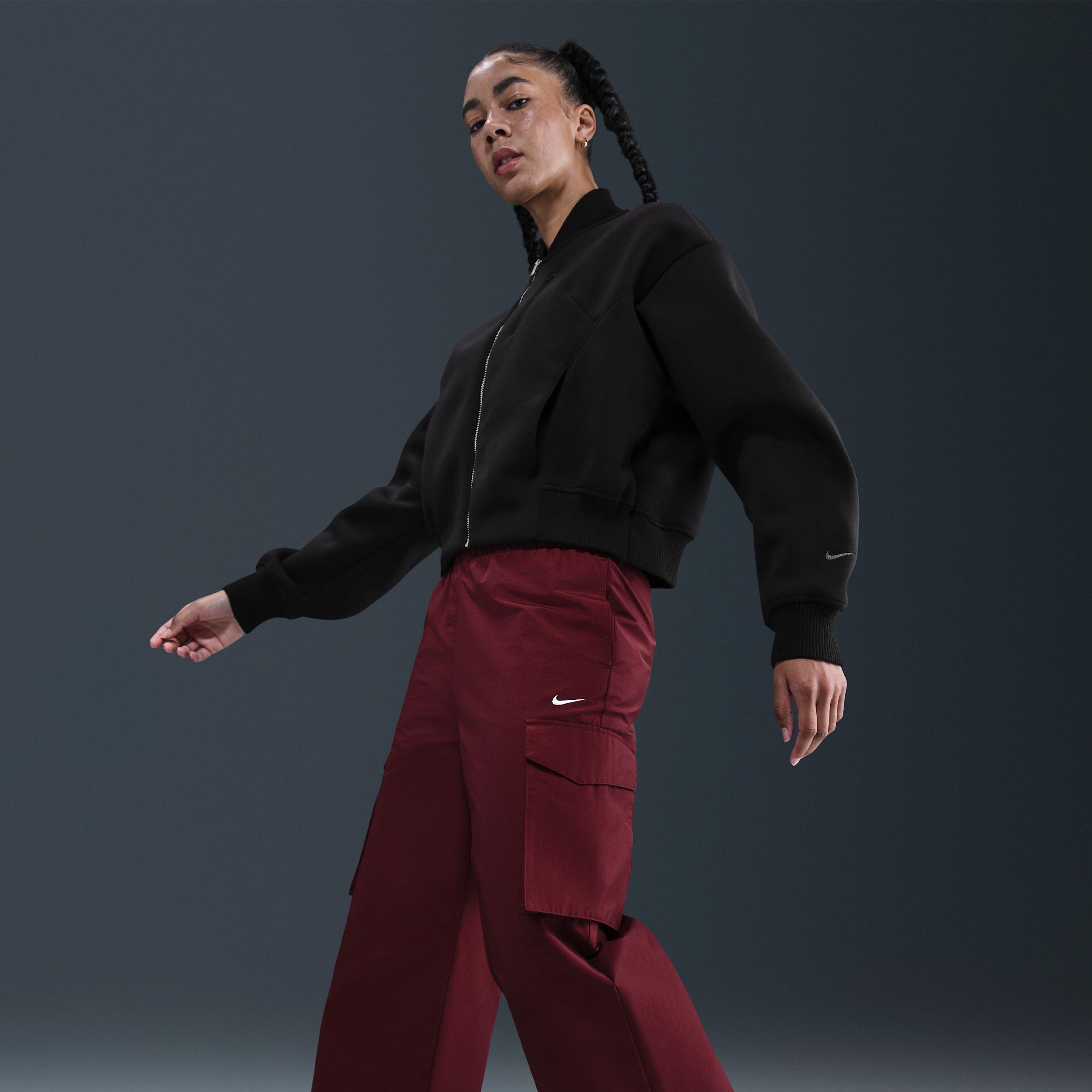 Womens Nike Sportswear Modern Fleece Oversize Destroyer Jacket | IB2679-133 Product Image