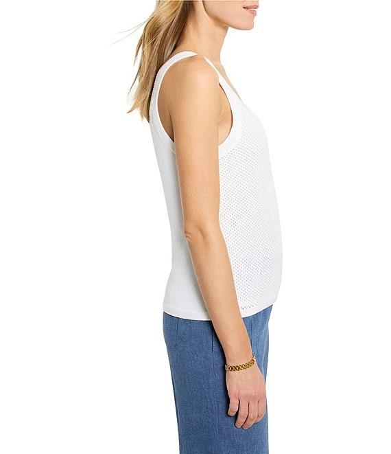 NIC + ZOE Mesh Stitch Scoop Neck Sleeveless Tank Product Image