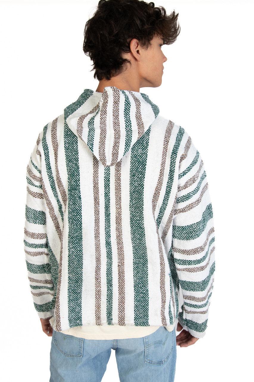 Lightweight Dark Green & Beige Baja Hoodie Product Image