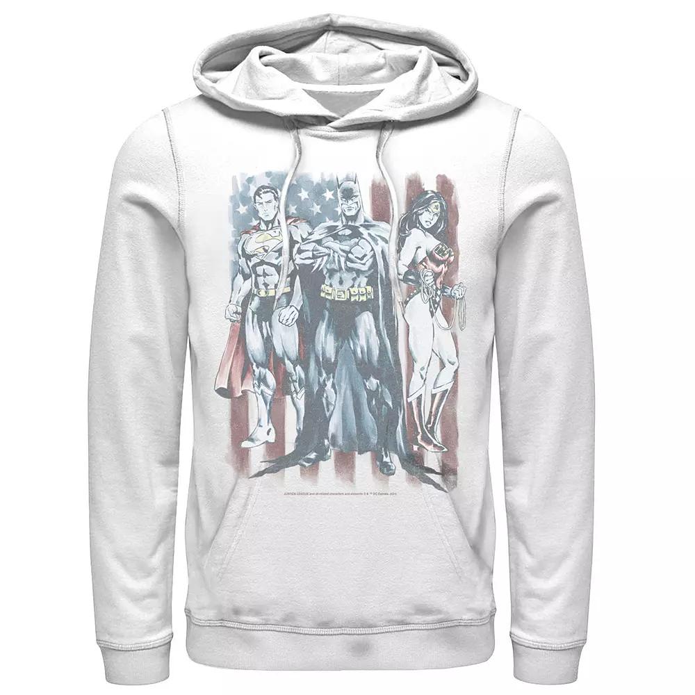 Men's Justice League Trio Flag Graphic Hoodie,  Product Image