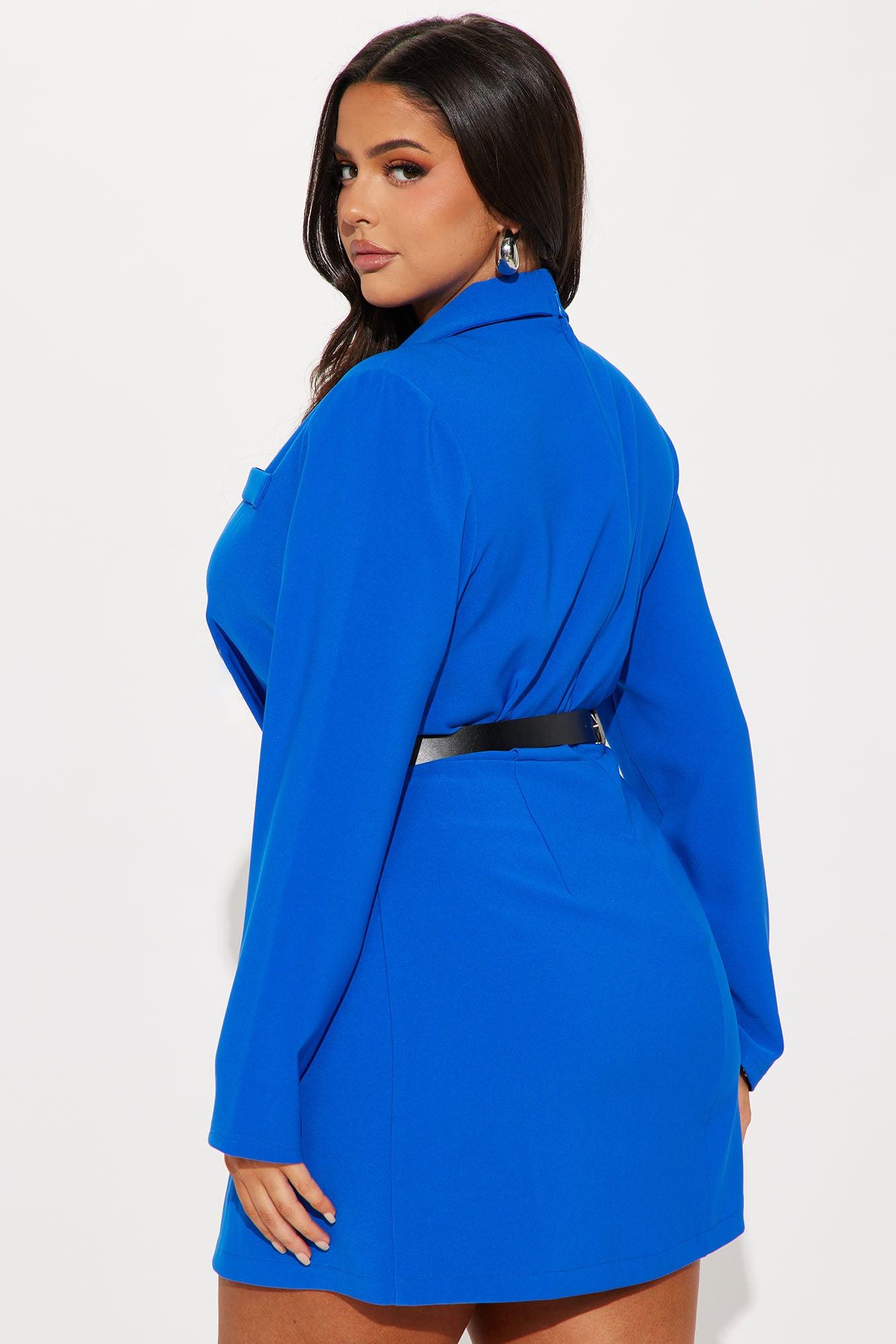 Back To Business Belted Blazer Mini Dress - Royal Product Image