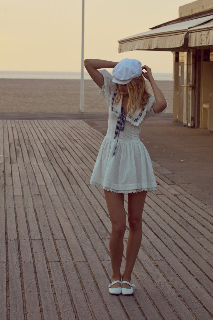 Ruby Ribbon Mini Dress — White Product Image