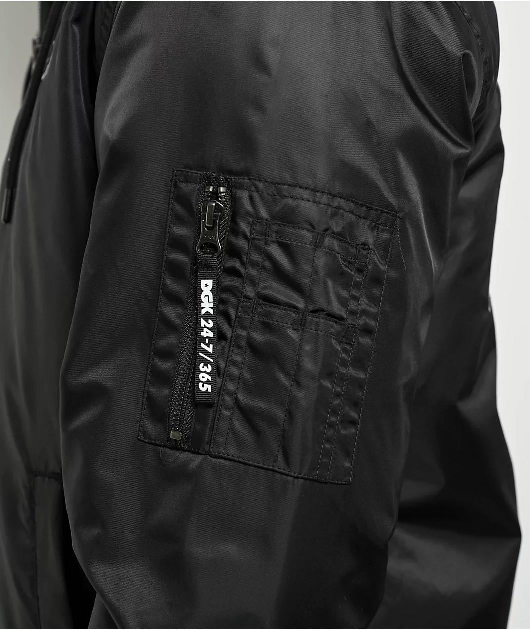 DGK Mindset Black Hooded Bomber Jacket Product Image