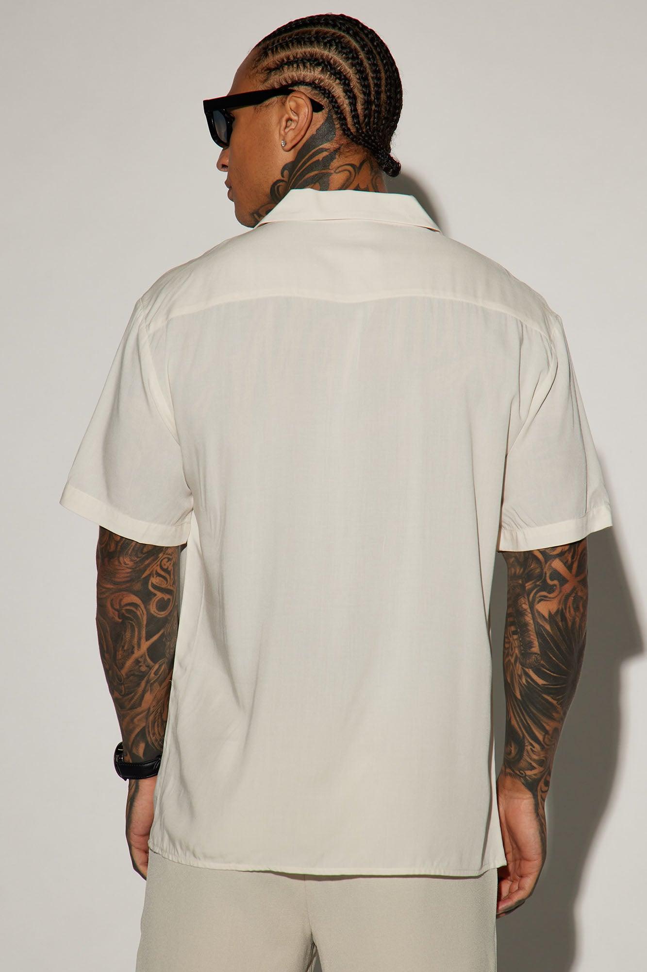 Dawson Relaxed Short Sleeve Cuban Collar Shirt - OffWhite Product Image