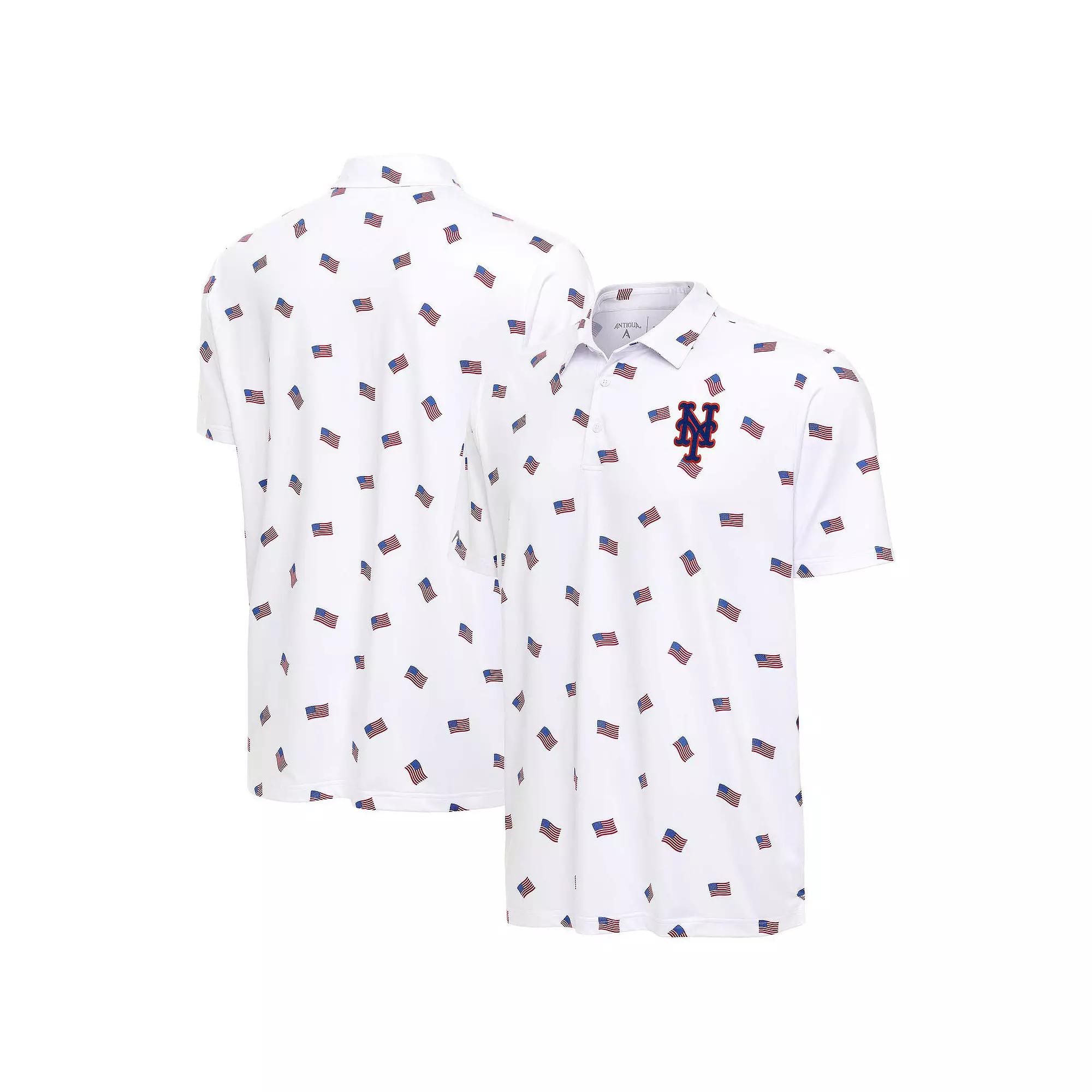 Men's Antigua White New York Mets Americana Polo,  Product Image