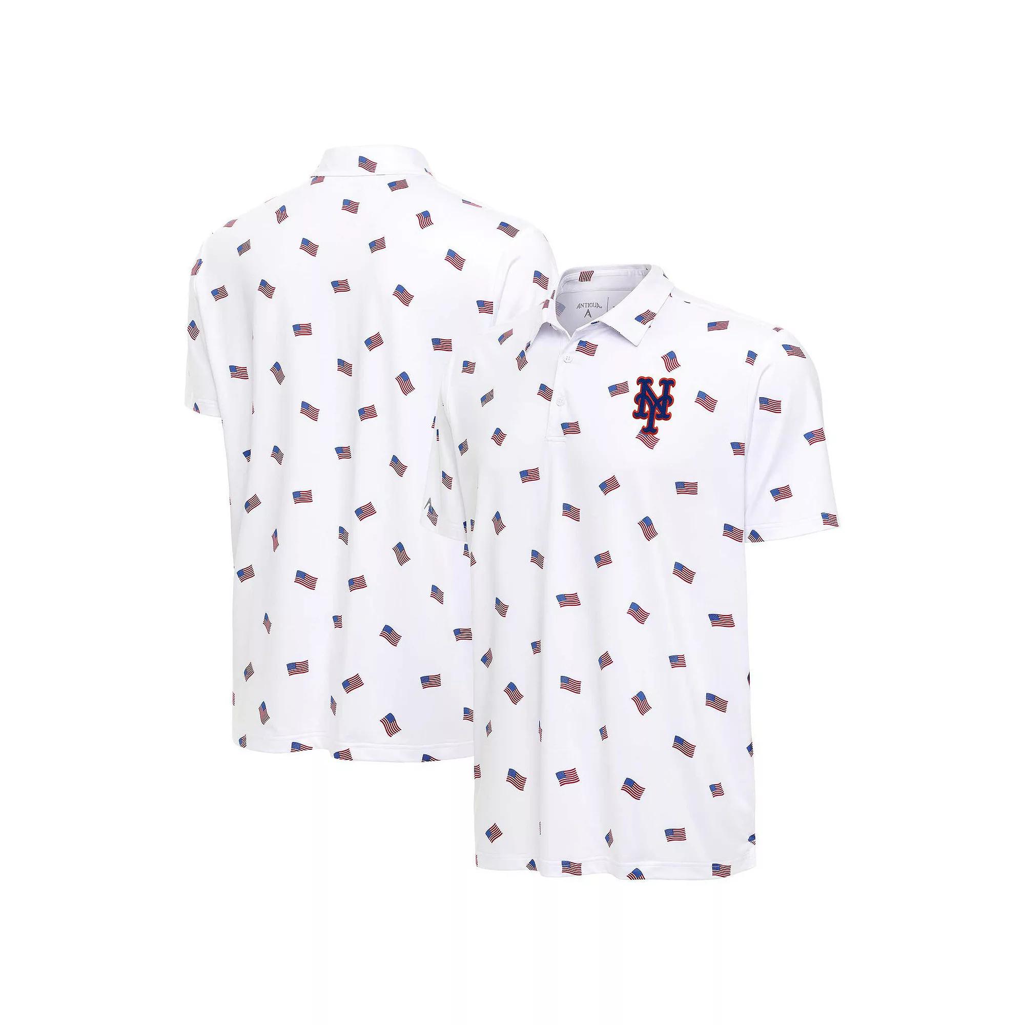 Men's Antigua White New York Mets Americana Polo,  Product Image