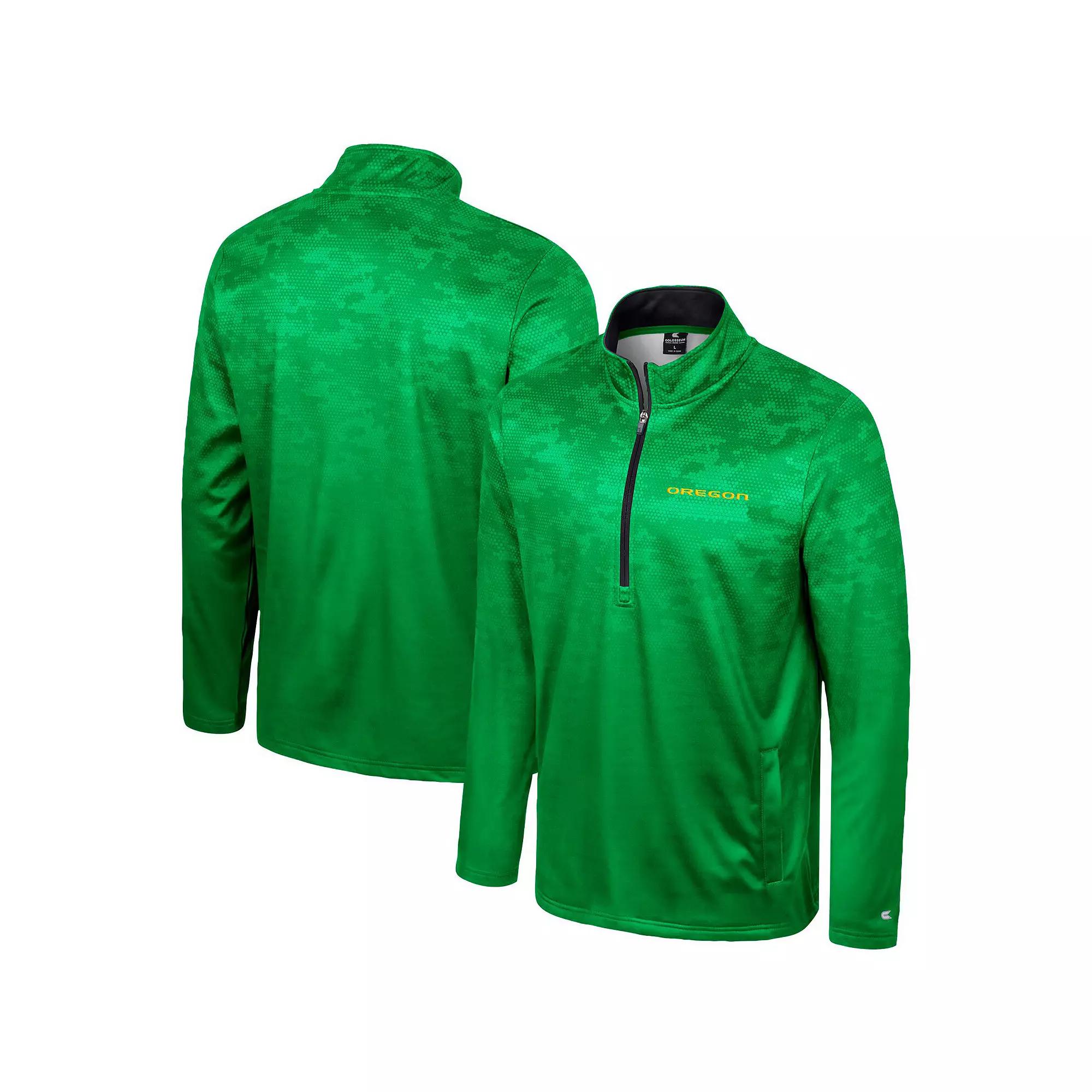 Men's Colosseum Green Oregon Ducks The Machine Half-Zip Jacket,  Product Image