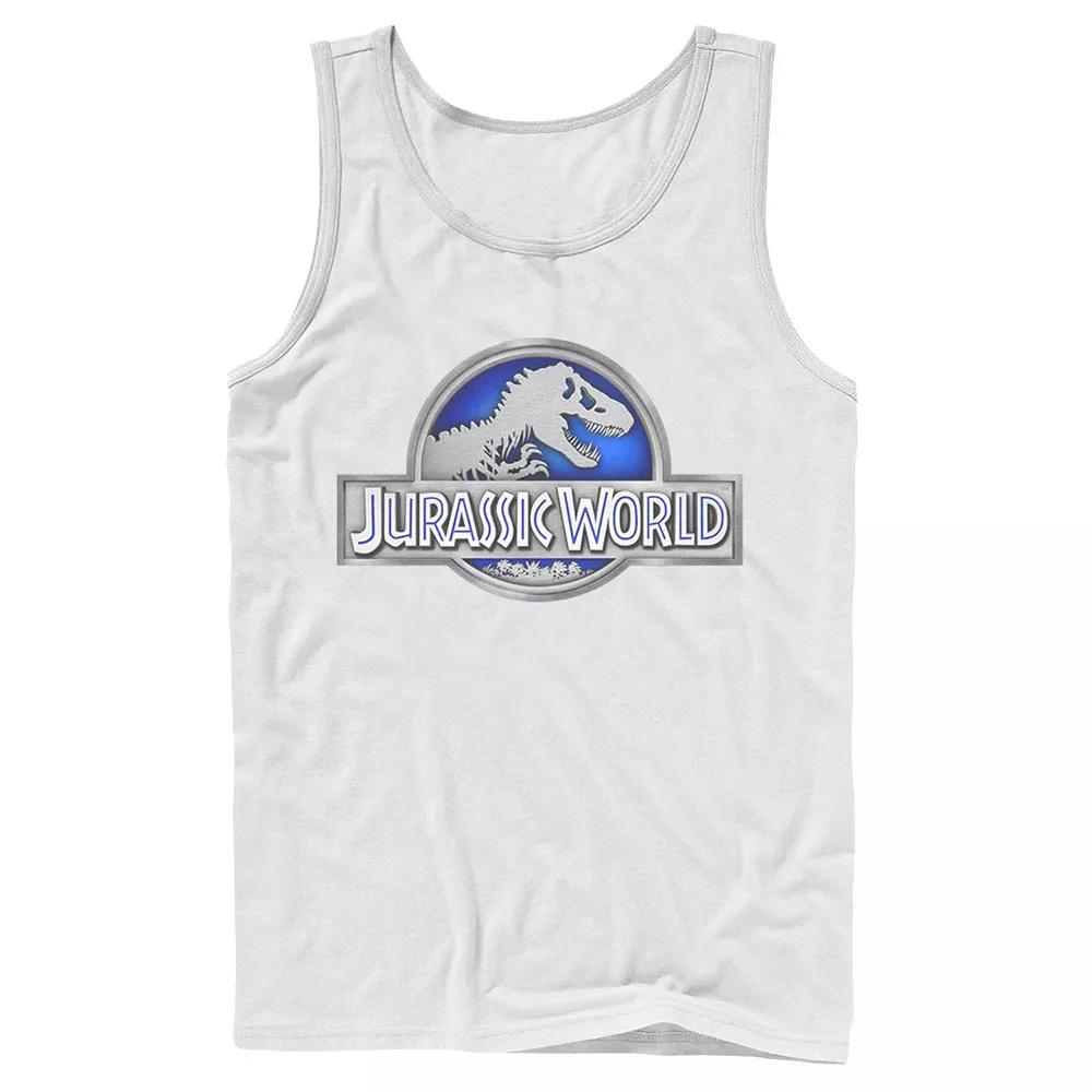 Men's Jurassic World Classic Blue Glow Fossil Logo Graphic Tank Top,  Product Image