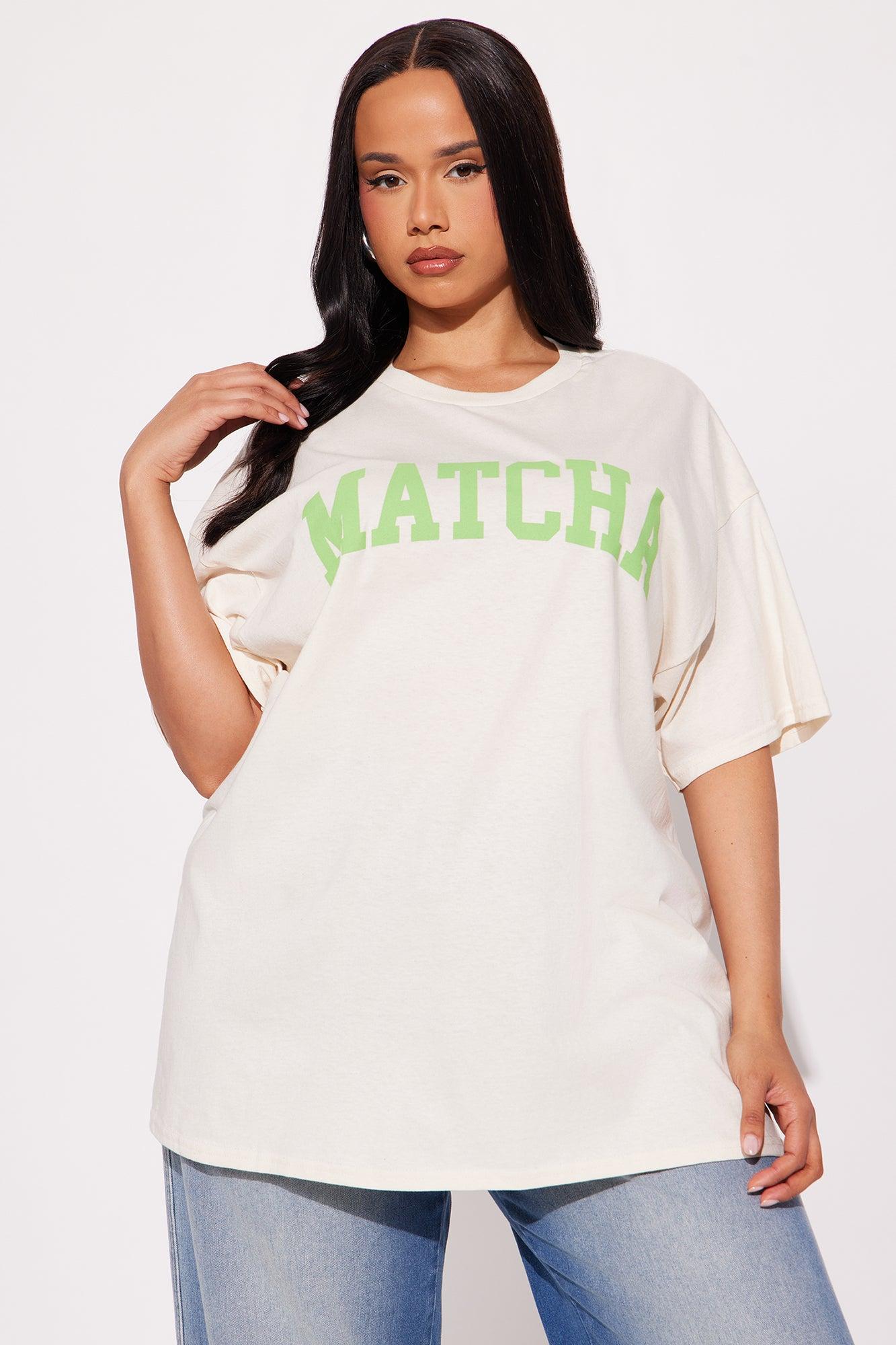 In My Matcha Era Oversized Tee - Natural Product Image