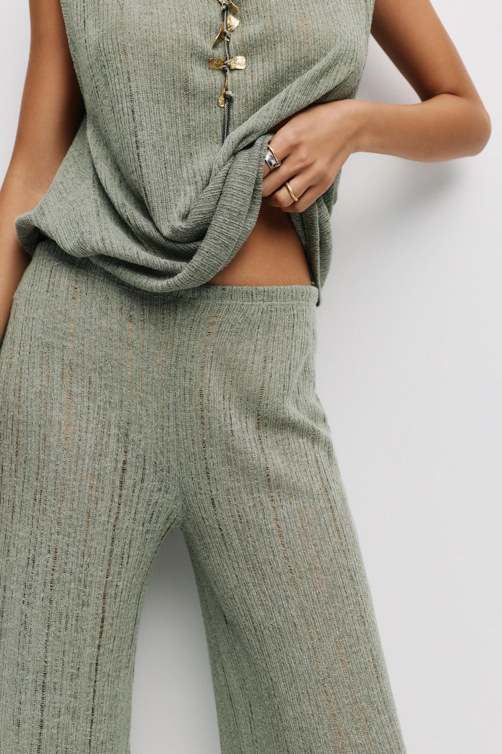 Pointelle knit trousers Product Image