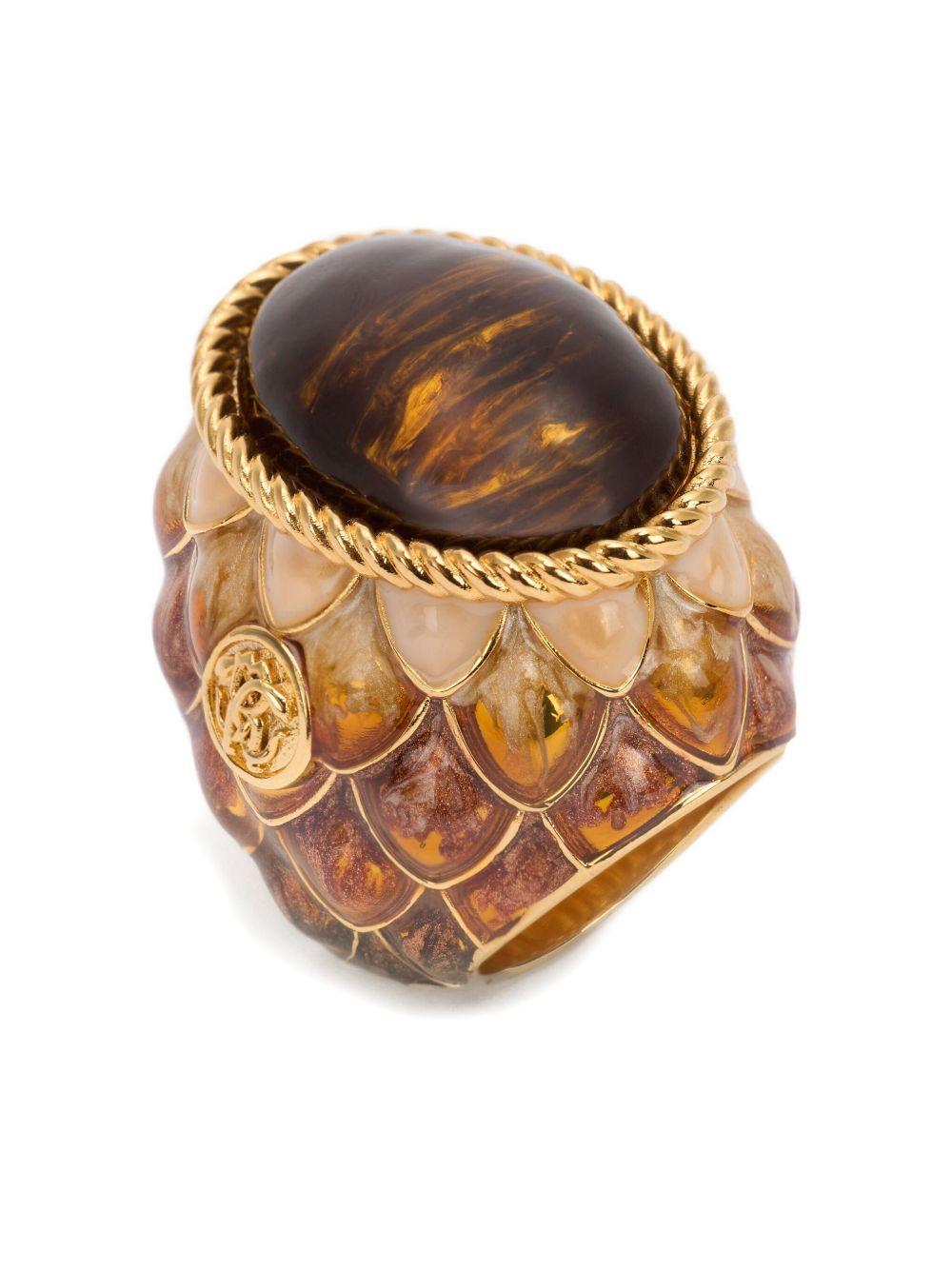 stone-embellished scaled ring Product Image
