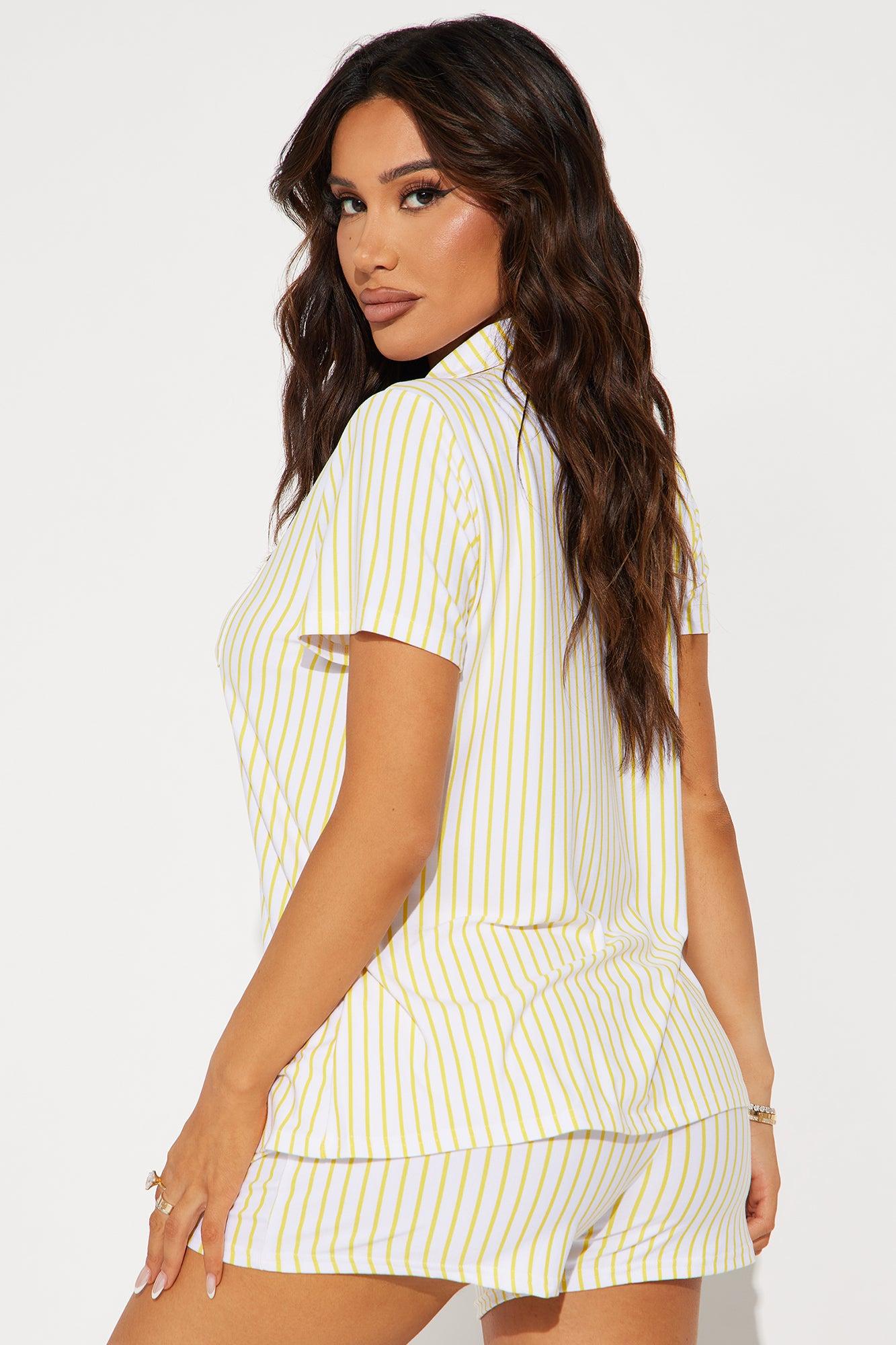 Stay Asleep PJ Short Set - Yellow Product Image