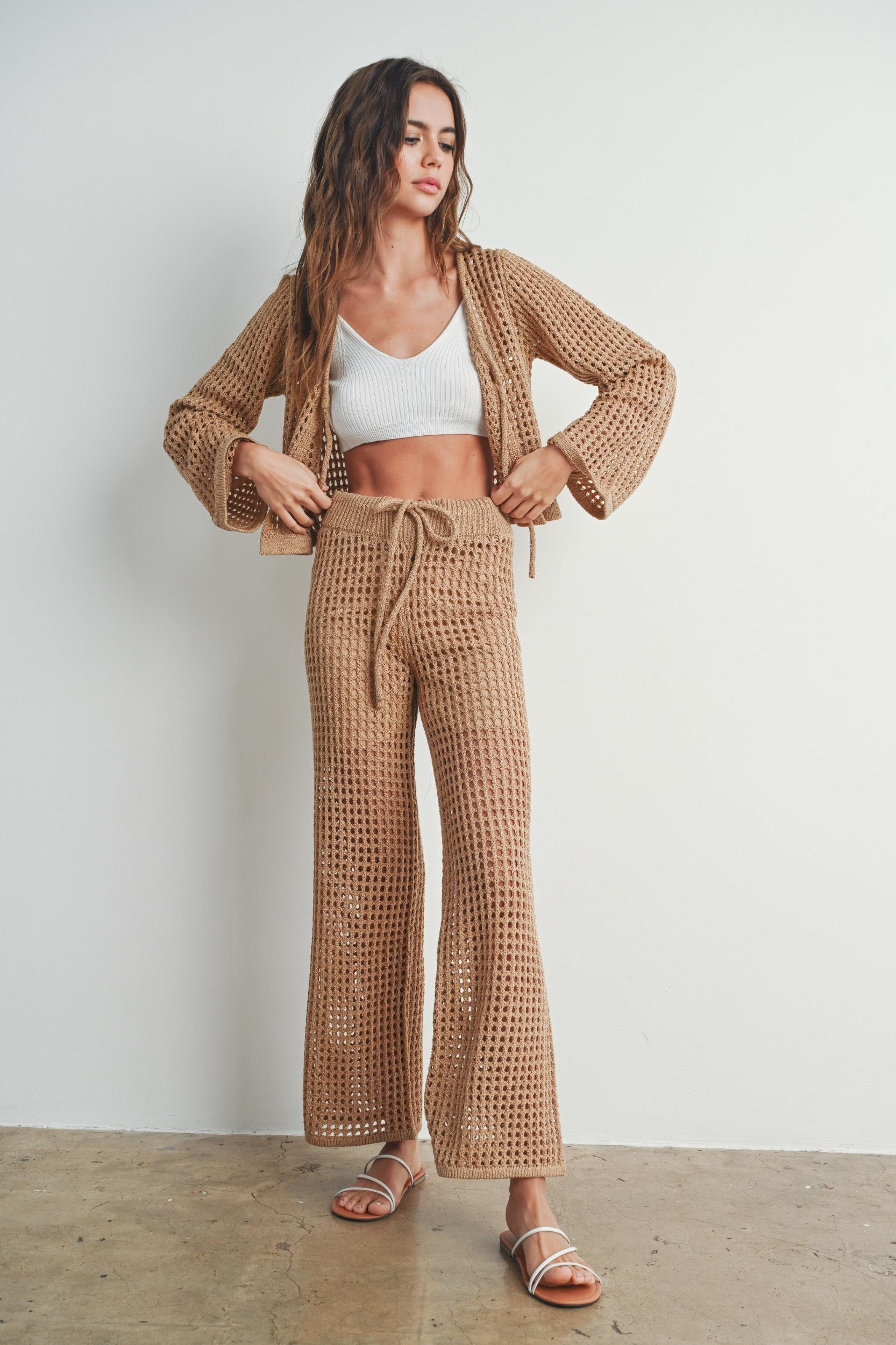 Crochet Wide Leg Pants Product Image