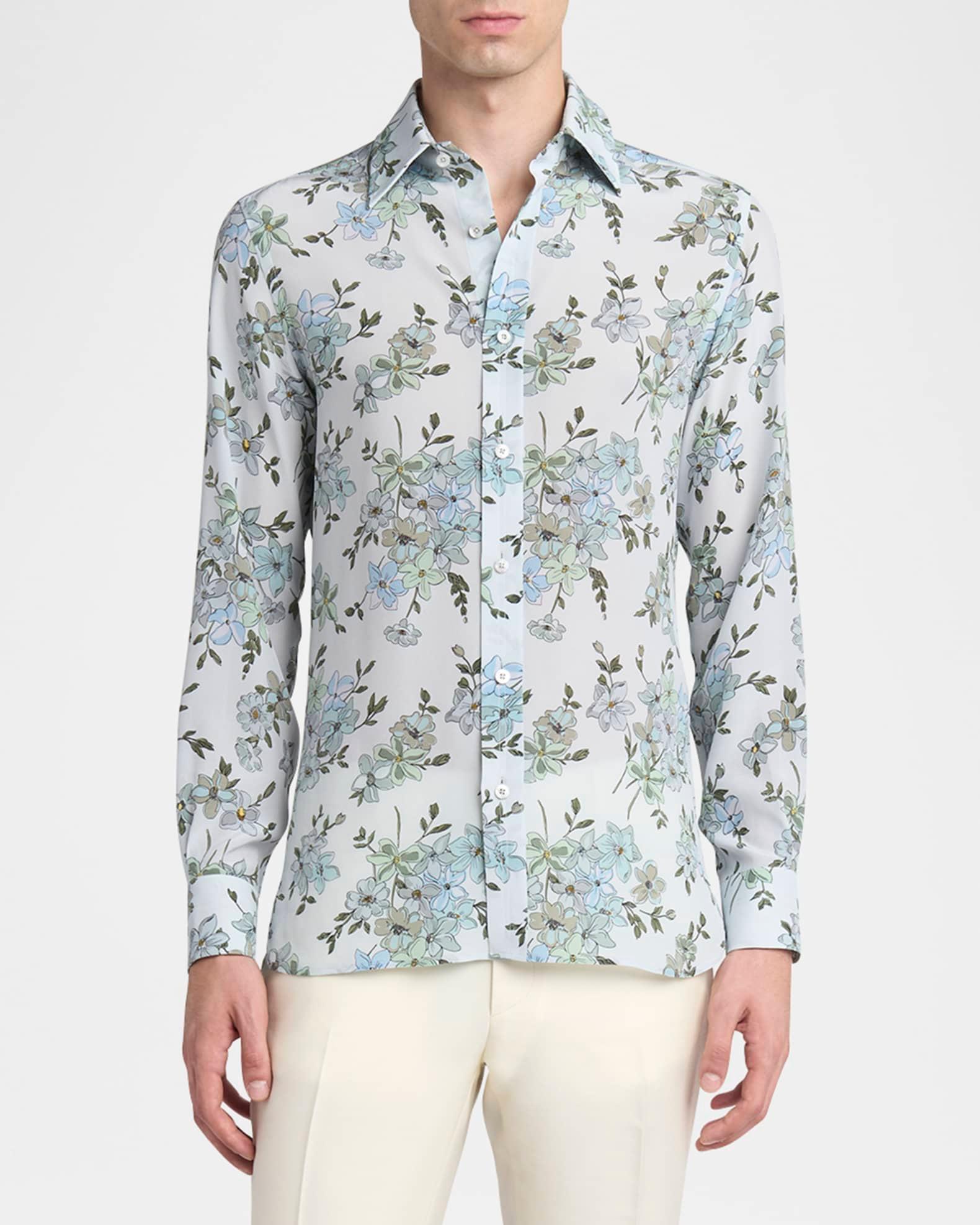 Men's St Tropez Silk Floral Sport Shirt Product Image