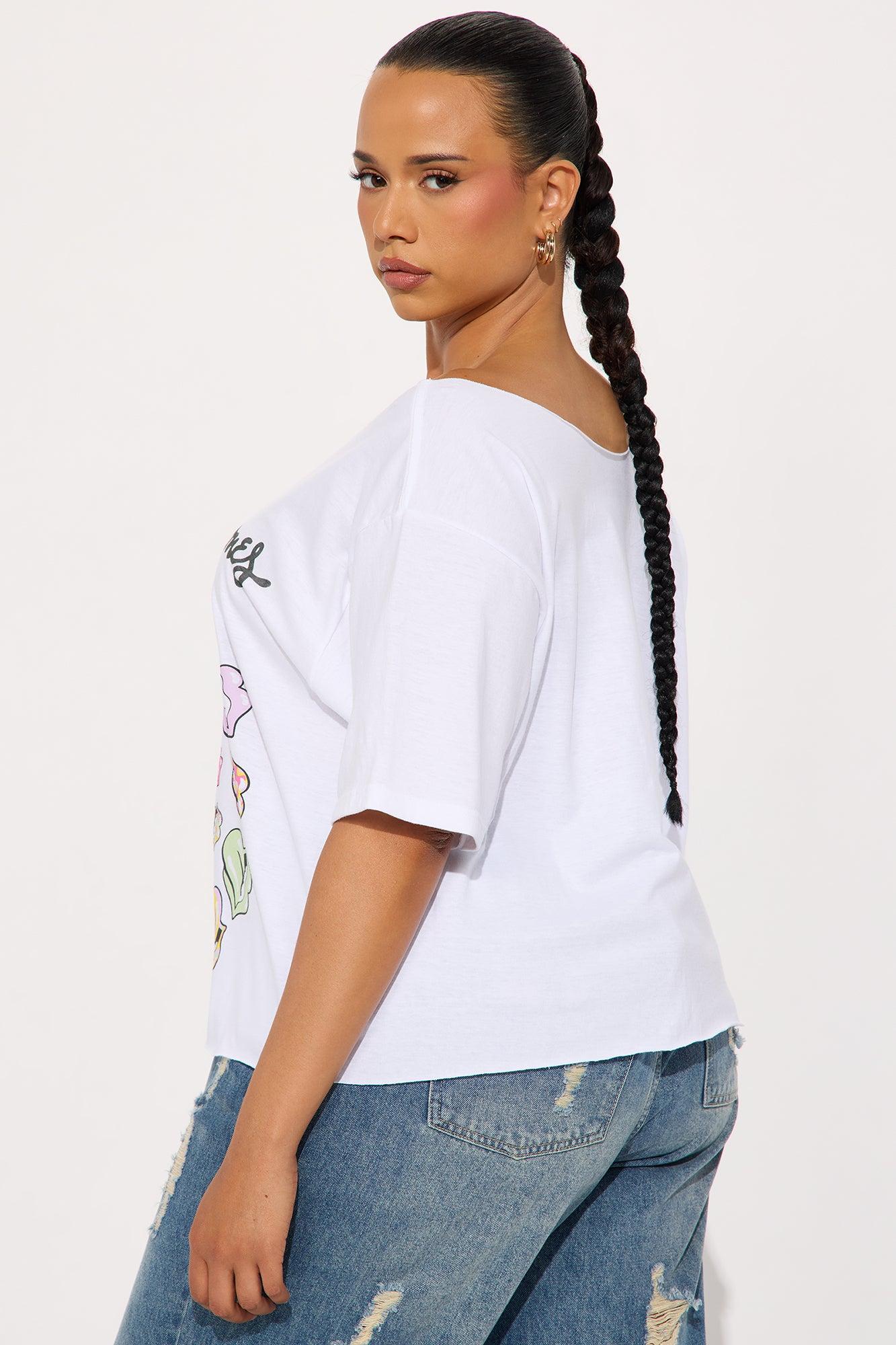 Rolling Stones Iconic Lips Off Shoulder Tee - White Female Product Image