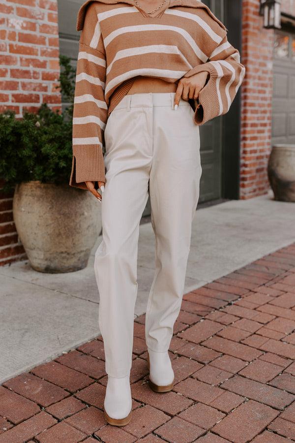 The Catalina High Waist Faux Leather Pants in Sone Product Image