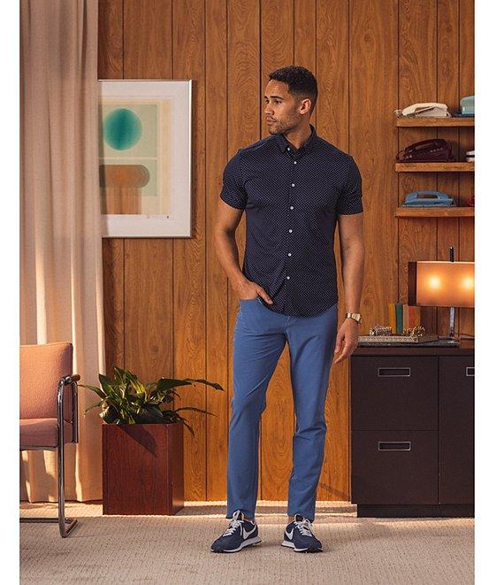 Mizzen+Main Halyard No-Tuck Dot Print Performance Stretch Short-Sleeve Woven Shirt Product Image