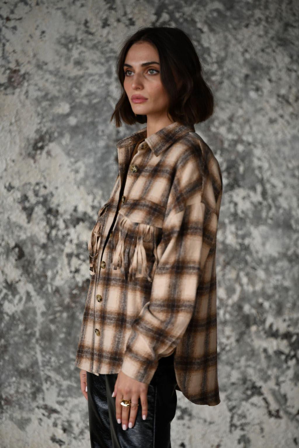 Devin Brown Fringe Shacket Female Product Image