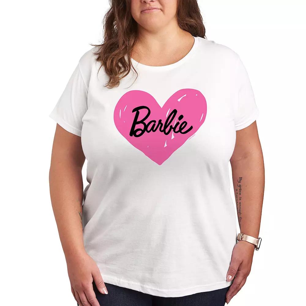 Plus Barbie® Hand Painted Heart Logo Graphic Tee, Women's,  Product Image