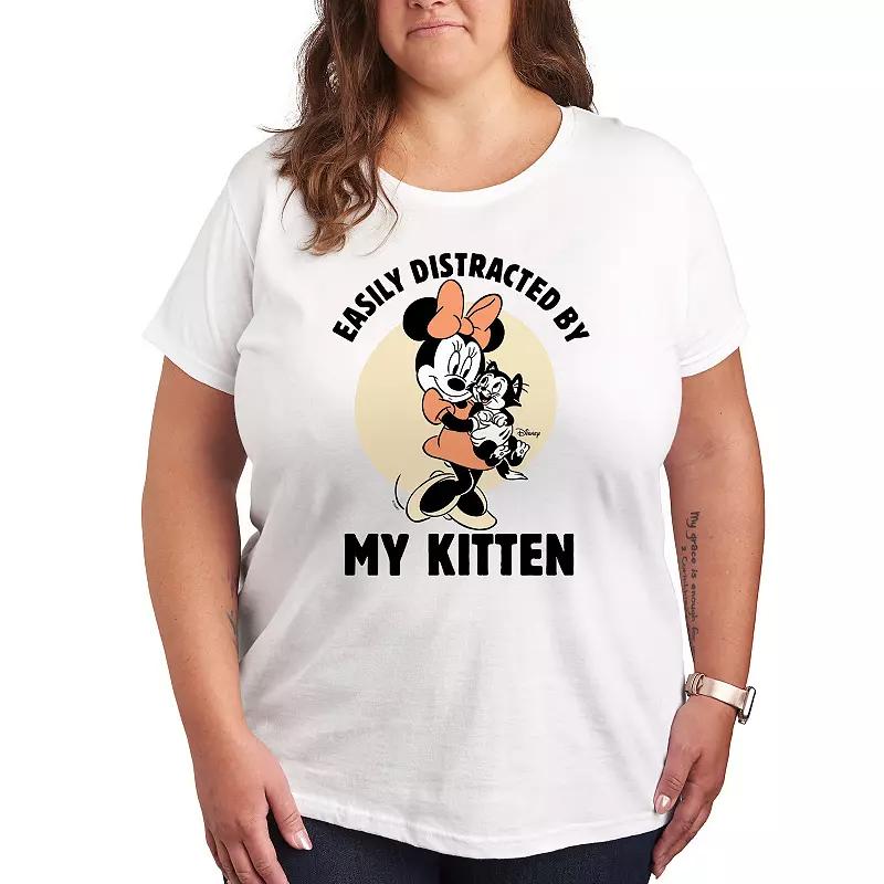 Disney's Minnie Mouse Plus Distracted By Kittens Graphic Tee, Women's,  Product Image