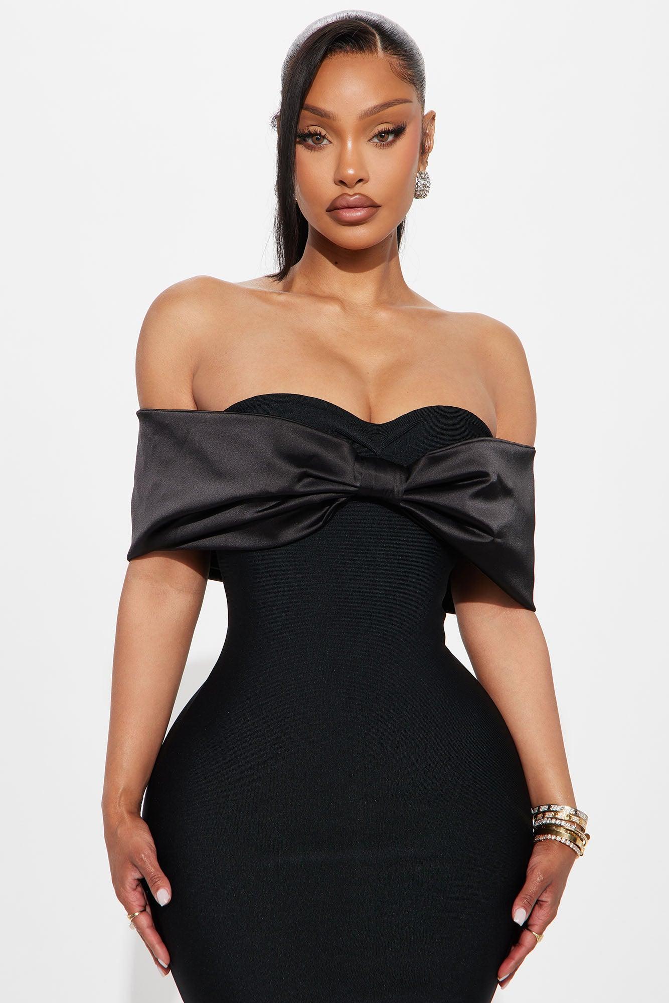 Pretty Privilege Bandage Midi Dress - Black Female Product Image