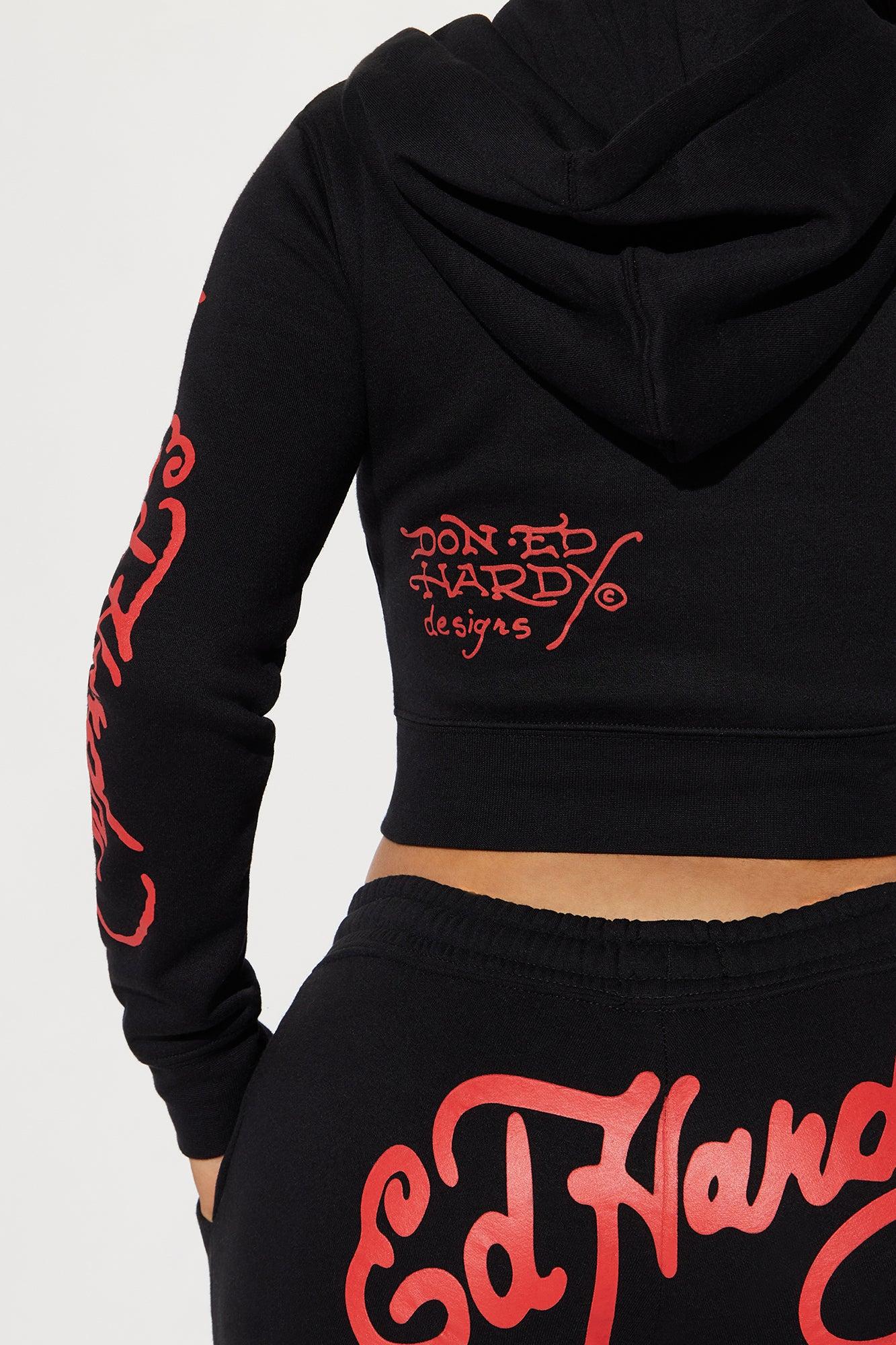 Ed Hardy NYC Zip Front Hoodie - Black Product Image