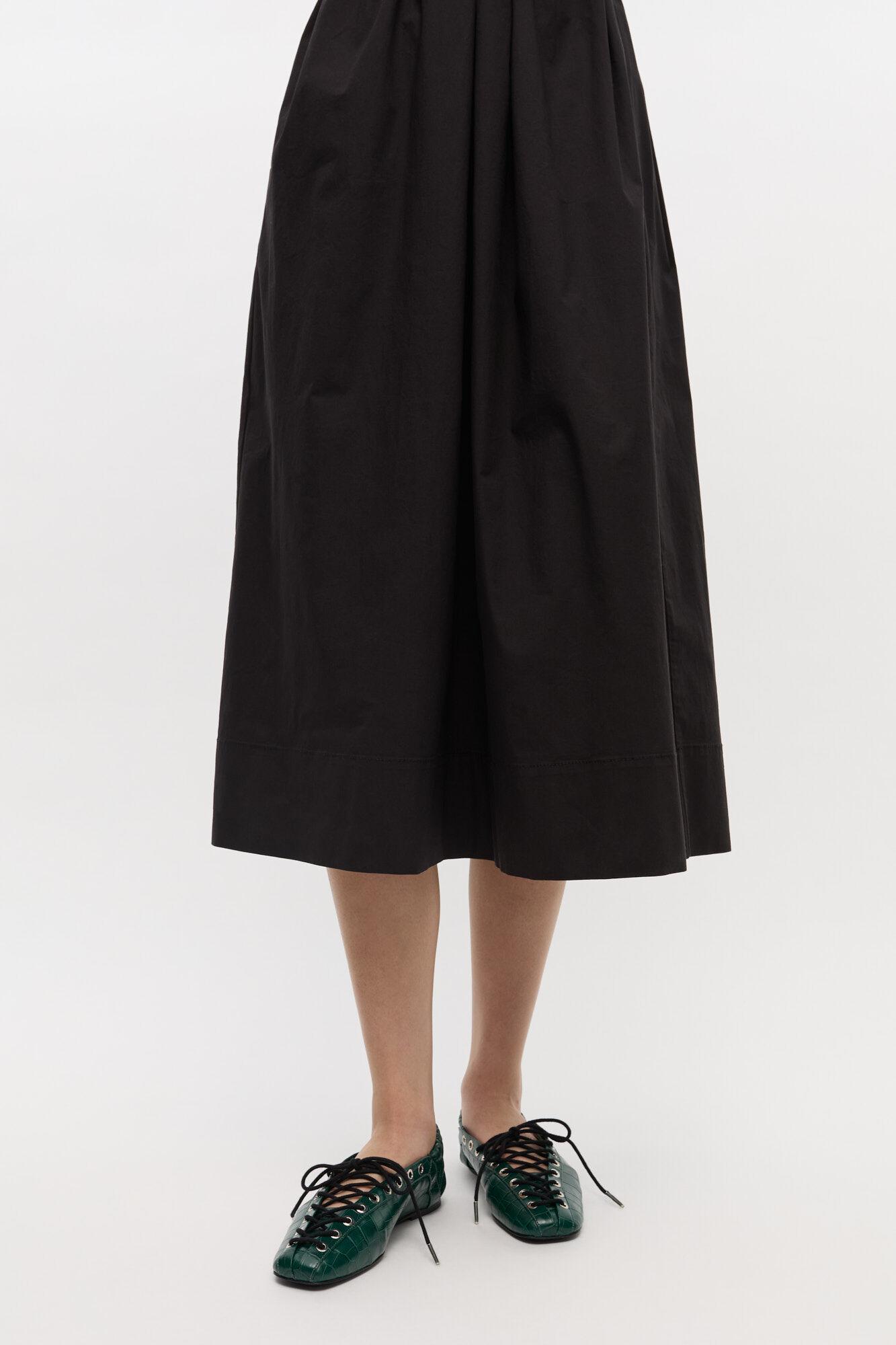 Green Croc-Embossed Lace-Up Flats Product Image